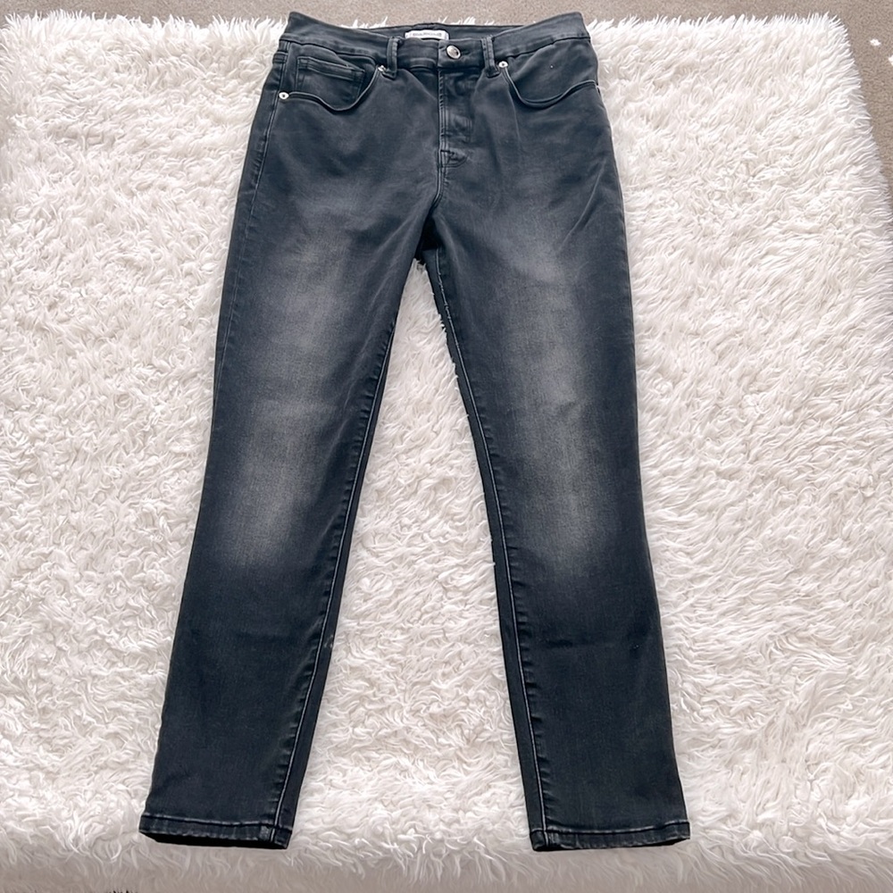Good American Good Legs Crop Black Skinny Jeans Size 8/29 Womens Denim Designer